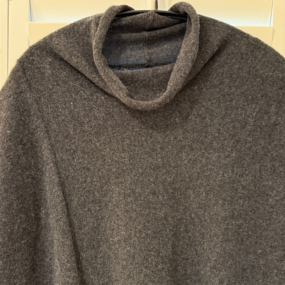 Anthropologie Cashmere Dark Gray Poncho Sweater